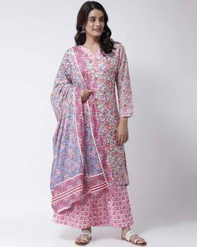 floral printed round neck kurti