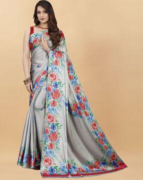 floral printed saree