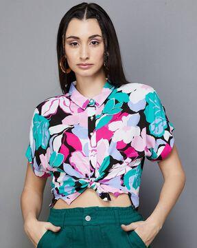floral printed shirt top