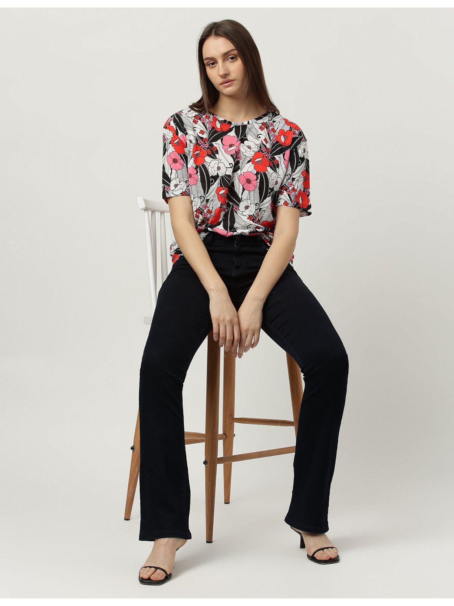 floral printed short sleeve t-shirt