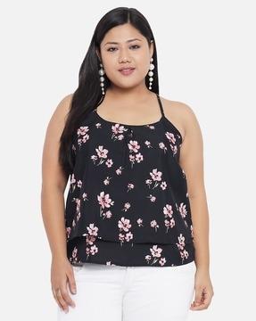 floral printed sleeveless  top