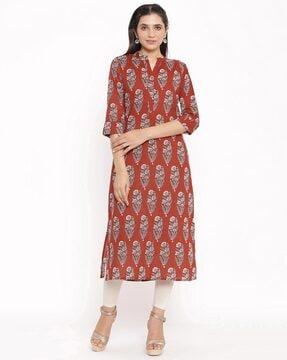 floral printed straight fit  kurta