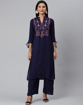 floral printed straight kurta