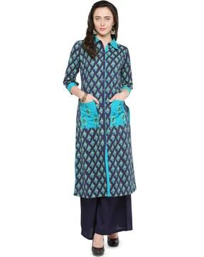 floral printed straight kurta