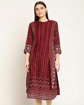 floral printed straight kurta