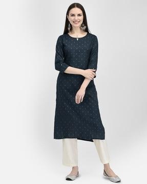 floral printed straight kurta