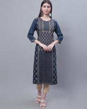 floral printed straight kurti