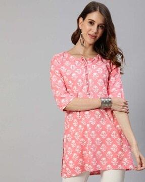 floral printed straight kurti