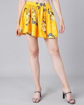 floral printed straight skirt