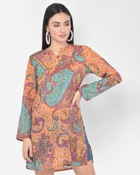 floral printed straight tunic