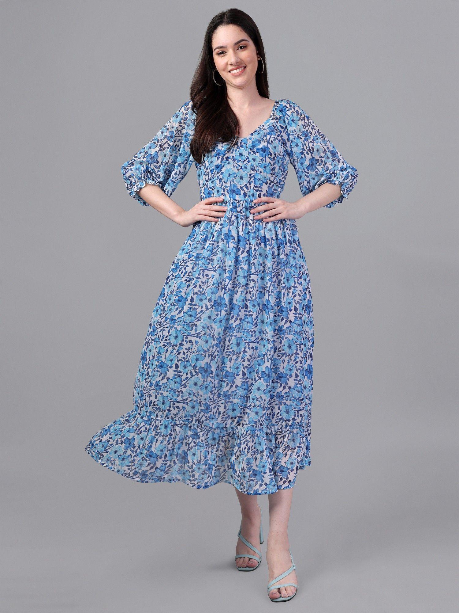 floral printed sweetheart fit and flare midi dress