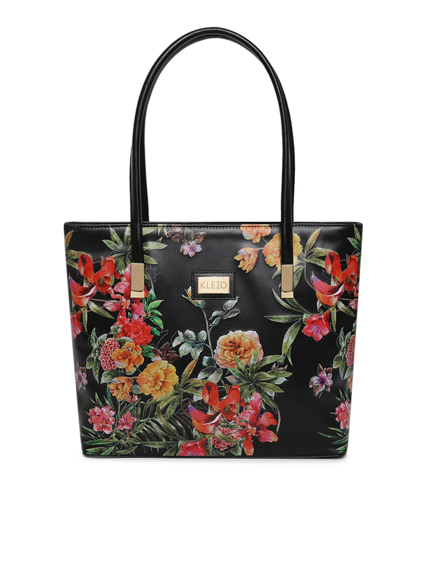 floral printed tote bag for women