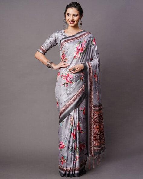 floral printed traditional saree