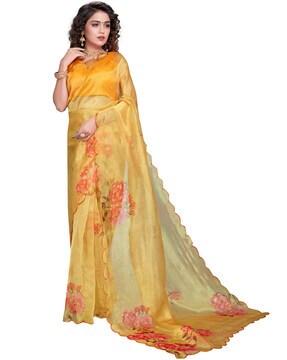 floral printed traditional saree