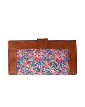 floral printed tri-fold wallet