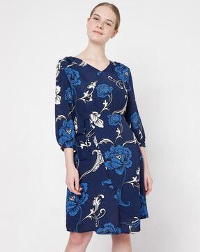 floral printed v-neck dress