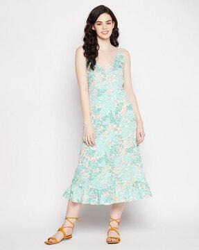 floral printed v-neck dress