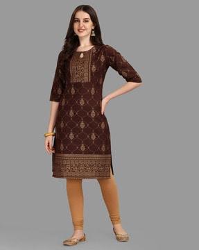 floral ptint straight kurta