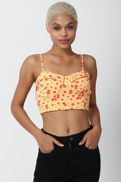 floral regular fit cropped camisole tops
