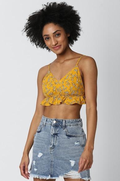 floral regular fit cropped camisole tops
