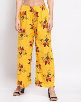 floral relaxed fit ankle length palazzos