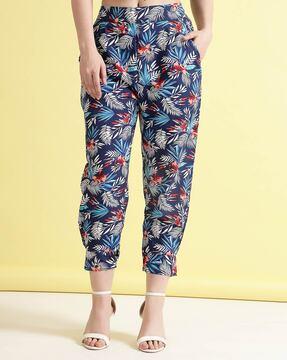 floral relaxed fit trousers