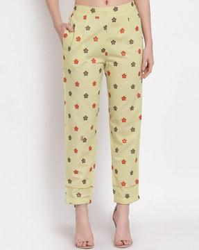 floral relaxed fit trousers