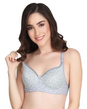 floral seamless lightly-padded bra