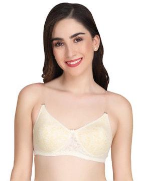 floral seamless lightly-padded bra