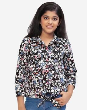 floral shirt style top
