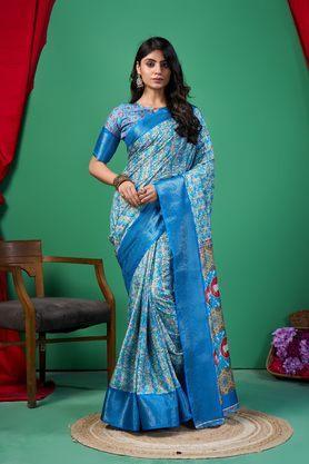 floral silk festive wear women's saree - multi