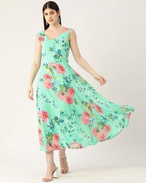 floral sleeveless dress