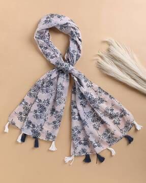 floral stole with tassels