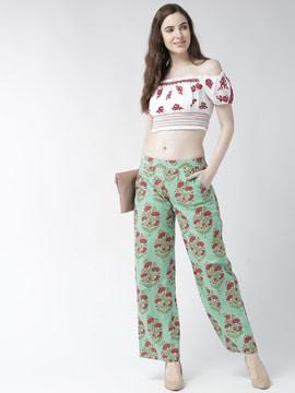 floral straight fit palazzos