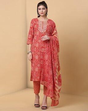 floral straight kurta set