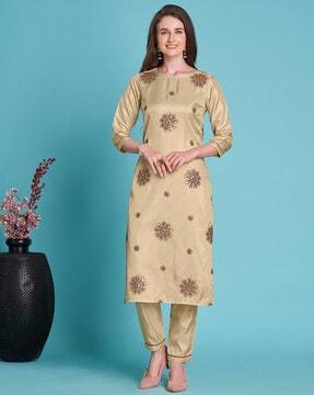 floral straight kurta set