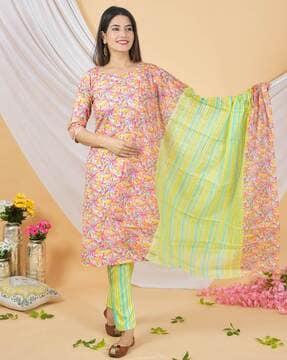 floral straight kurta set