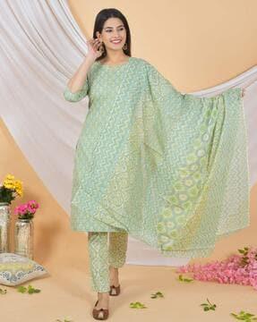 floral straight kurta set