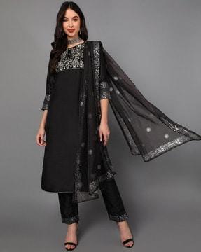 floral straight kurta set