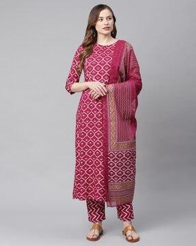 floral straight kurta set