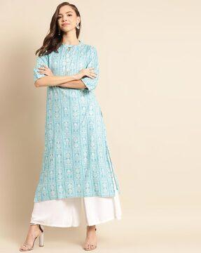 floral straight kurta