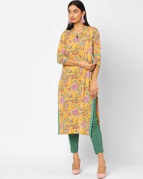 floral straight kurta