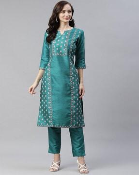 floral straight kurta