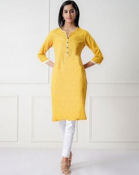 floral straight kurta