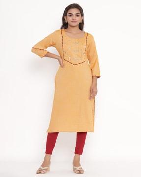 floral straight kurta