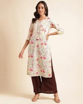 floral straight kurta