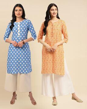 floral straight kurta