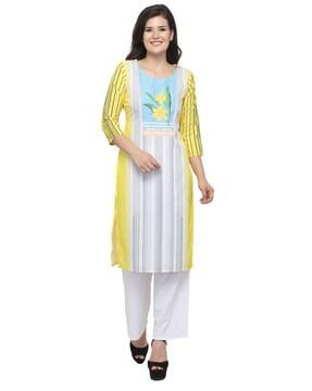 floral straight kurti