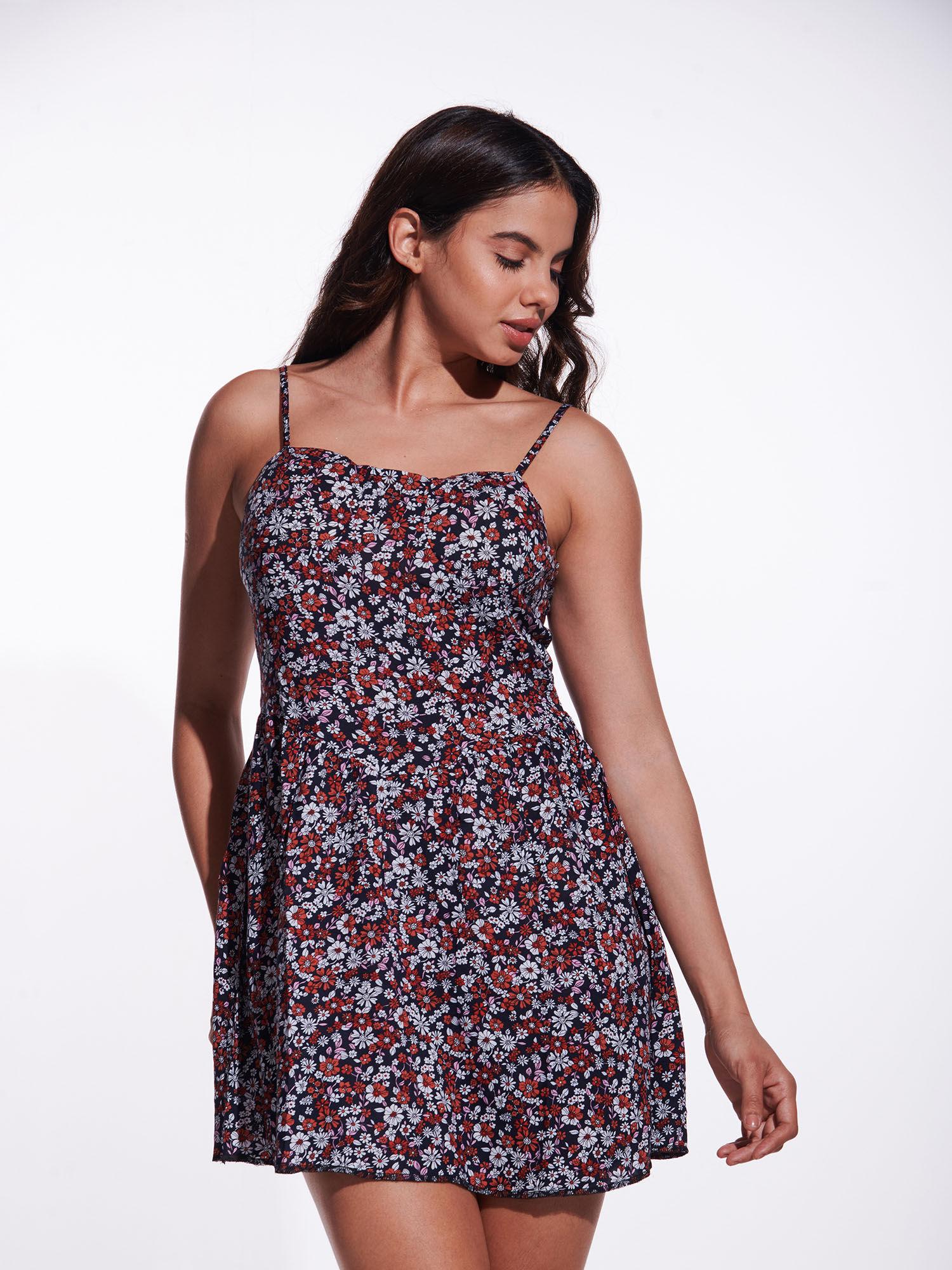 floral summer brown dress