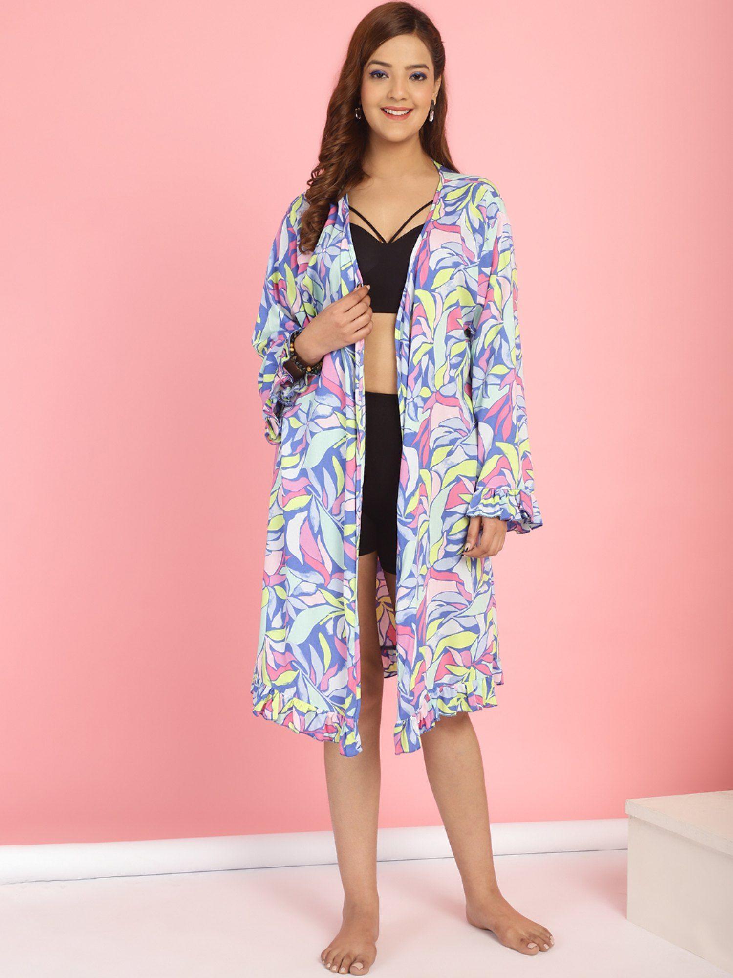 floral swimwear cover up shrug